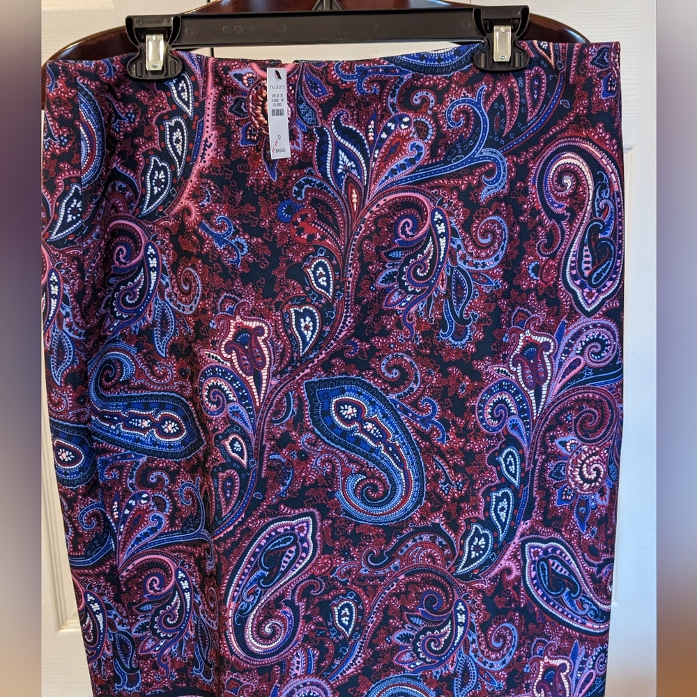 Talbot's Paisley Pencil Skirt